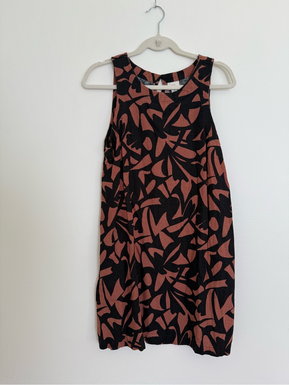 a new day Black & Rust Abstract Sleeveless Mini Dress